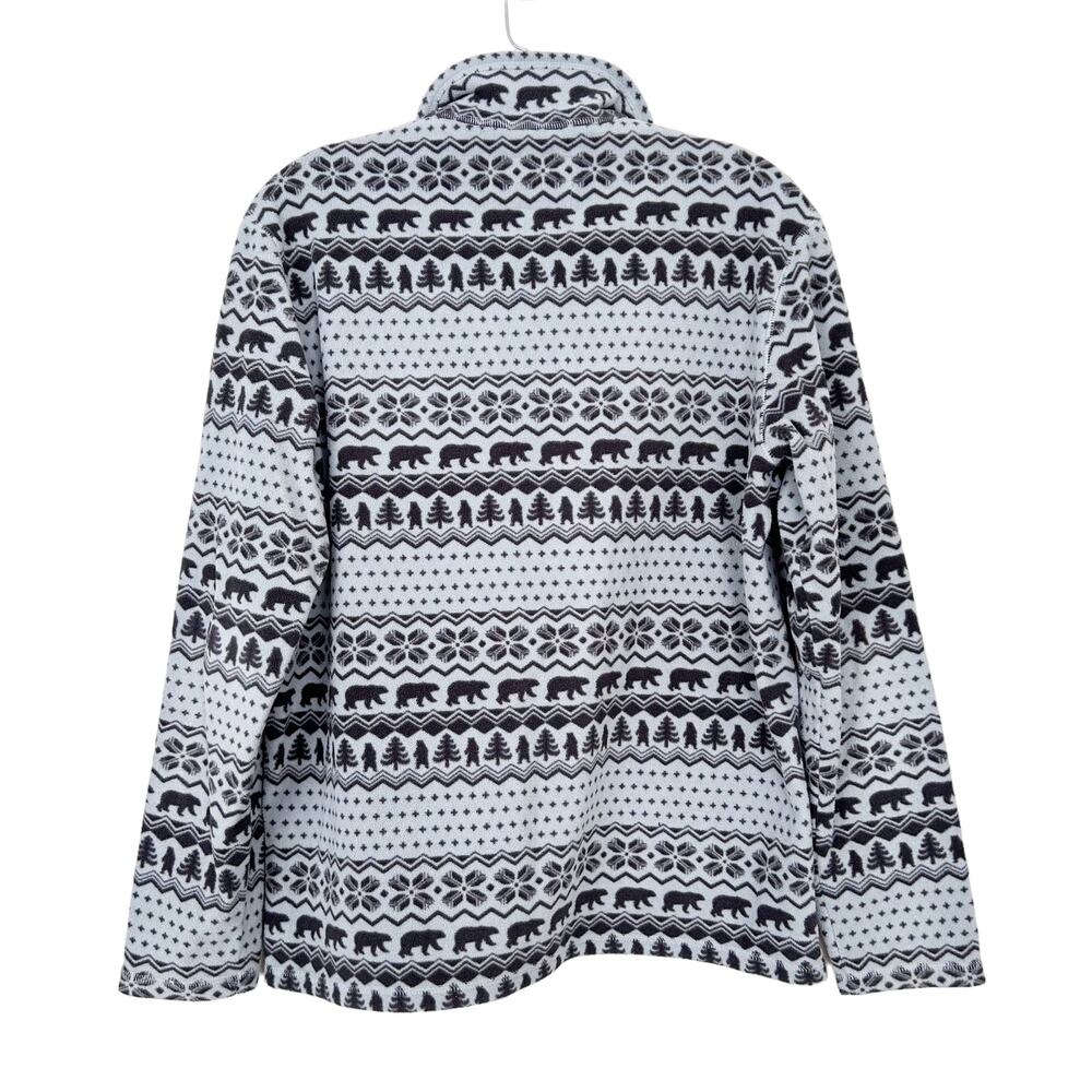 Chubbies Gray Fleece Bear Print Quarter Zip Sweater Sz L - Picture 5 of 6